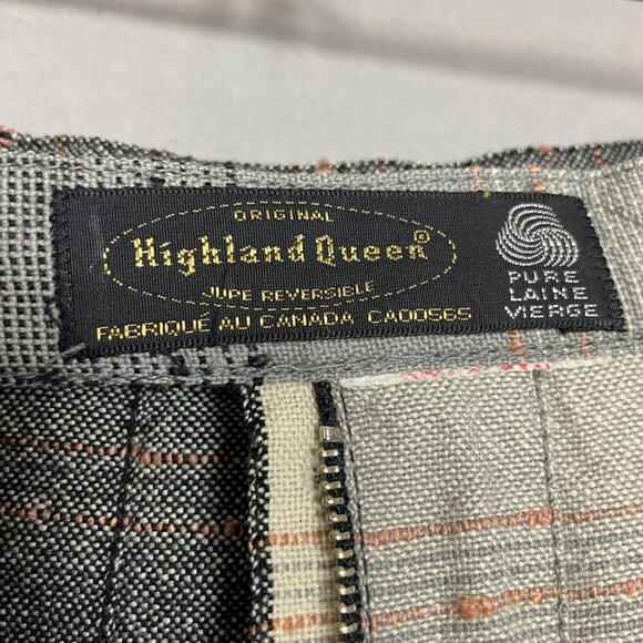 Vintage Pleated Skirt Reversible Wool Gray‎ Black Cream Women 70s 80s Stripes - Picture 12 of 16